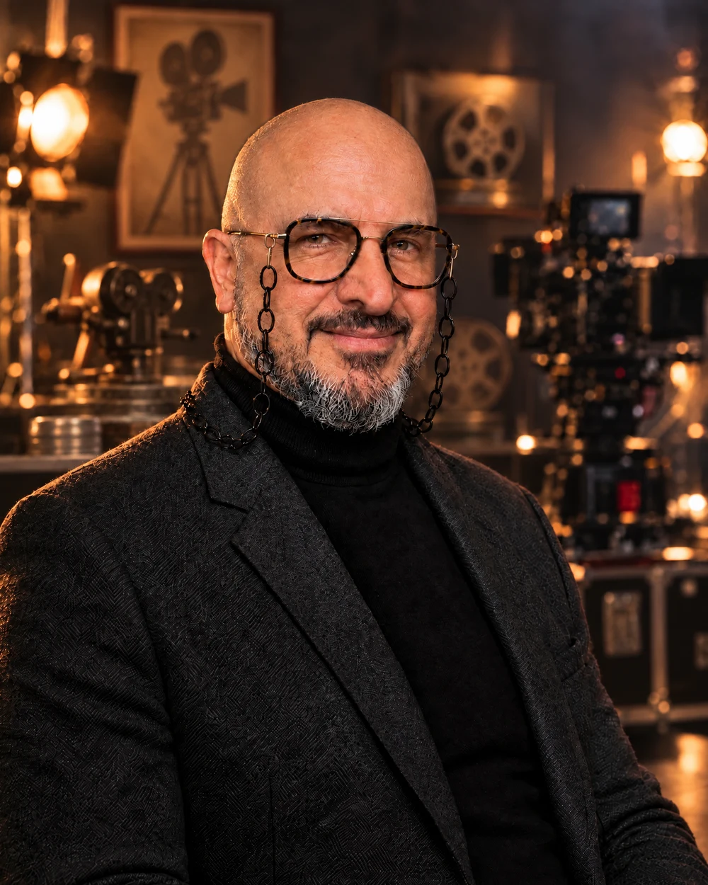 Anoush Sadegh, founder and CEO of CINEGEN Works, on a film soundstage